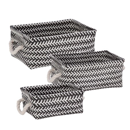 Honey-Can-Do BASKET ZIGZAG BLK/WHT3PK STO-06687